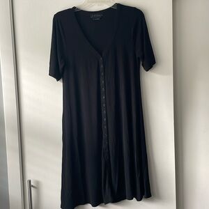 Hatch Black Ribbed Maternity Dress M